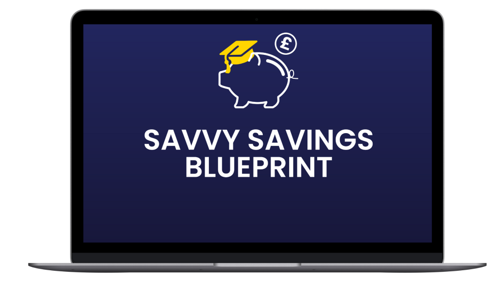 Savvy Savings Blueprint Laptop Mockup